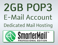 2GB POP3 E-mail Account on Dedicated Mail Hosting Server - Each Email account is having 2GB Email Hosting Space -  SmarterMail Enterprise Edition - Web Hosting Delhi India