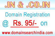 .IN Domain Name Registration @ Rs. 145/- per annum offer