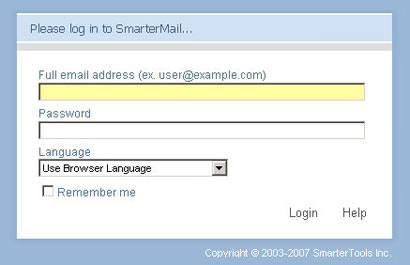 SmarterMail Professional 4.0 - Login Page